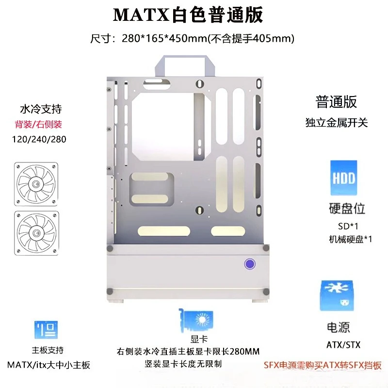 Atx Case - Open Chassis 240/360 Water- en luchtgekoelde
