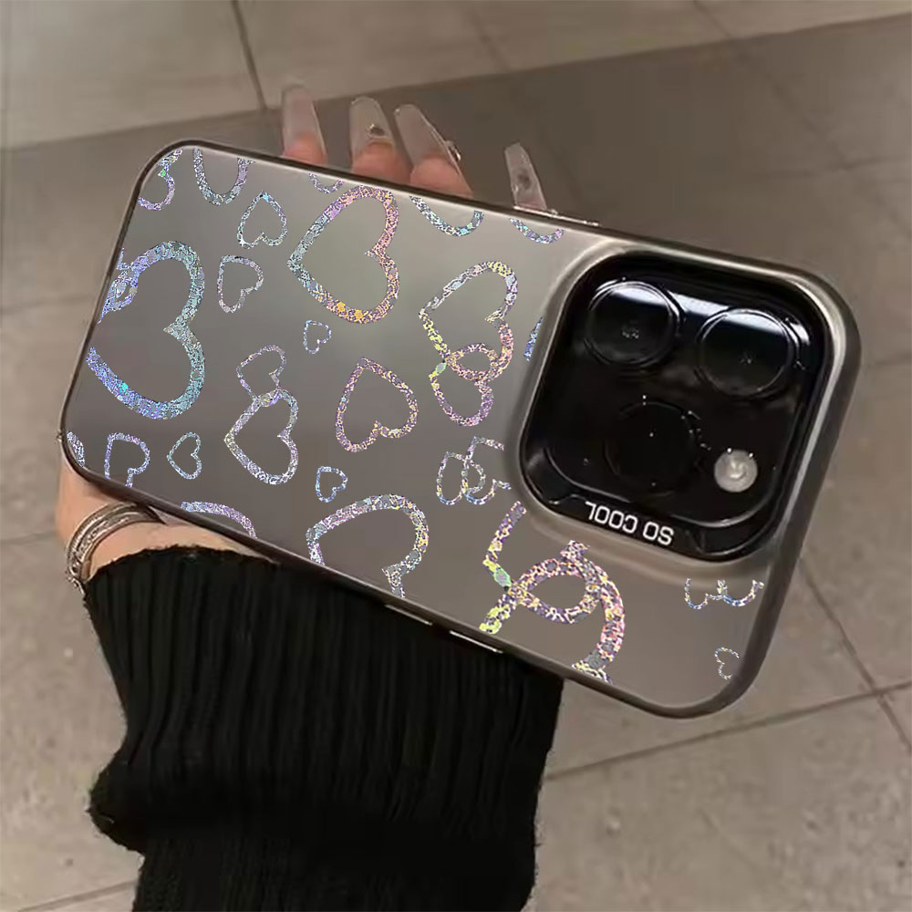 Mini Pc Case - Kleurrijke hoes met hartprint voor iPhone