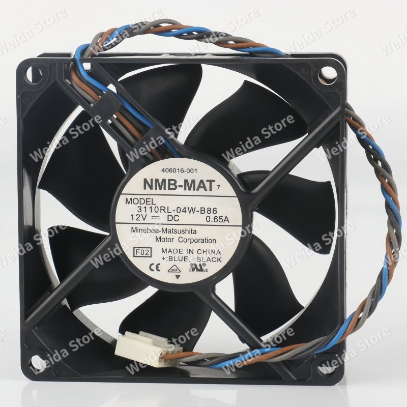 Case Fan Controller - Originele NMB 3110RL-04W-B86 8025 12V 0.65A