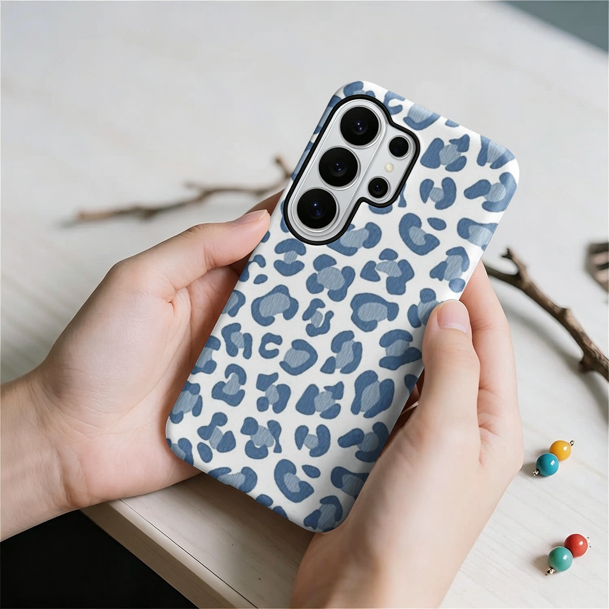 Blauwe telefoonhoes met luipaa - Computer Case recensie en prijs